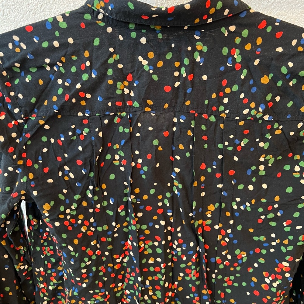 ANTHROPOLOGIE Maeve Wynwood Boho Polka Dot Button Down Blouse - Picture 4 of 13